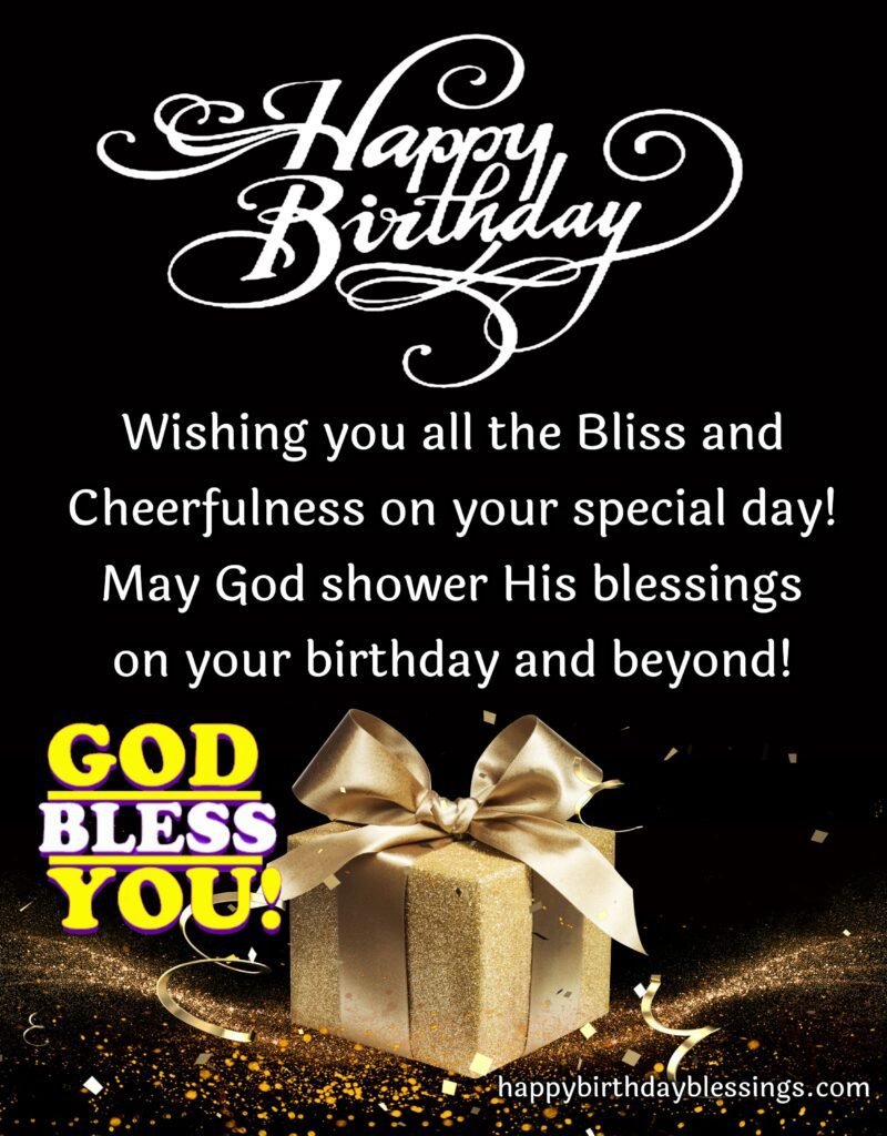Happy birthday blessings with gift.