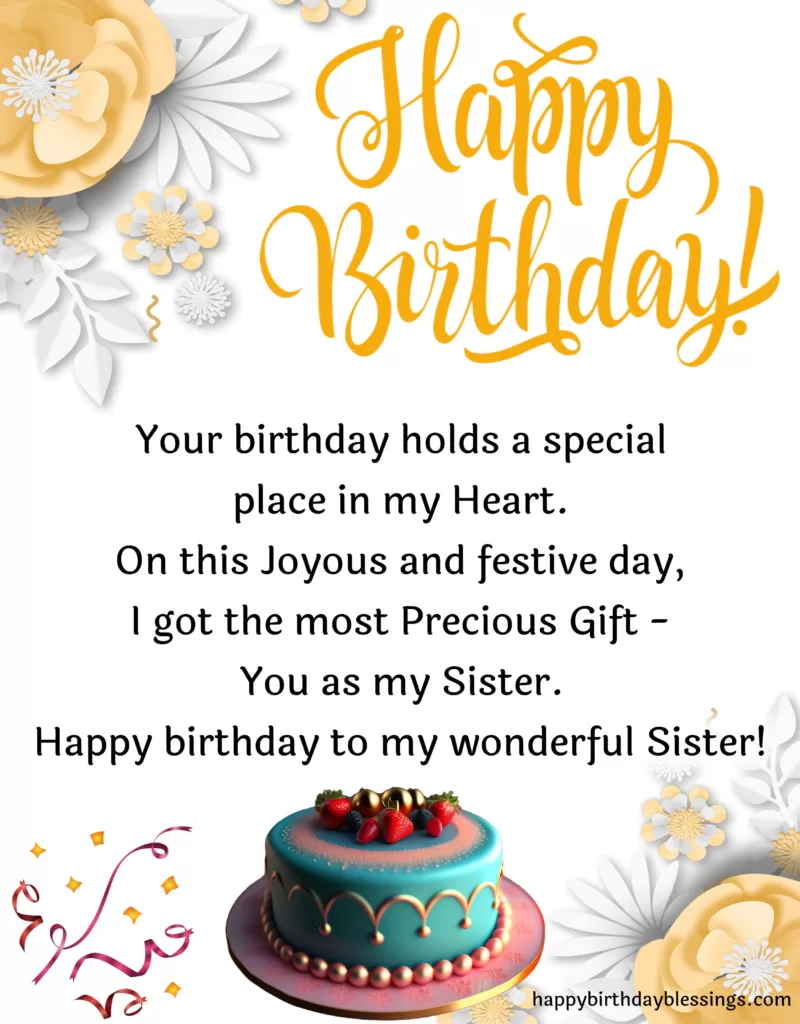 Happy birthday beautiful wishes for sister.