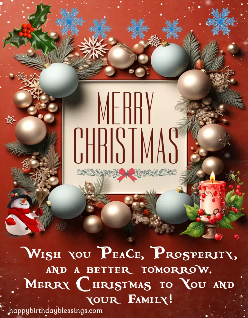 Merry Christmas Blessings with beautiful image.