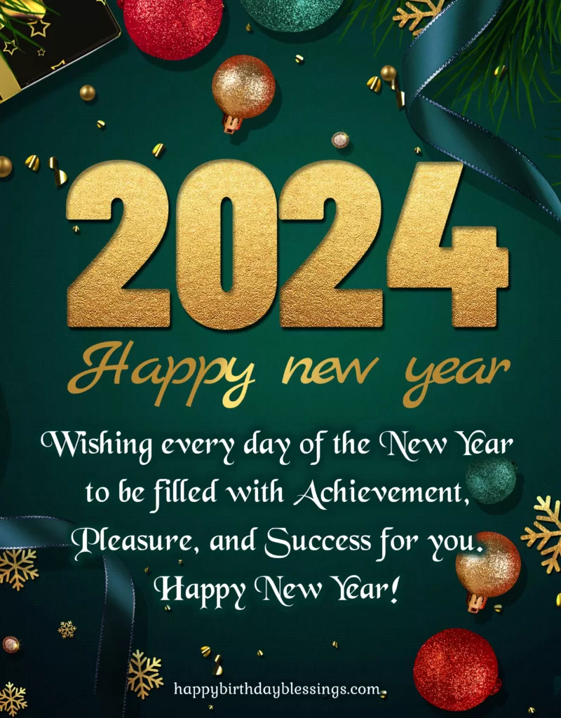 New year wishes with golden letters.