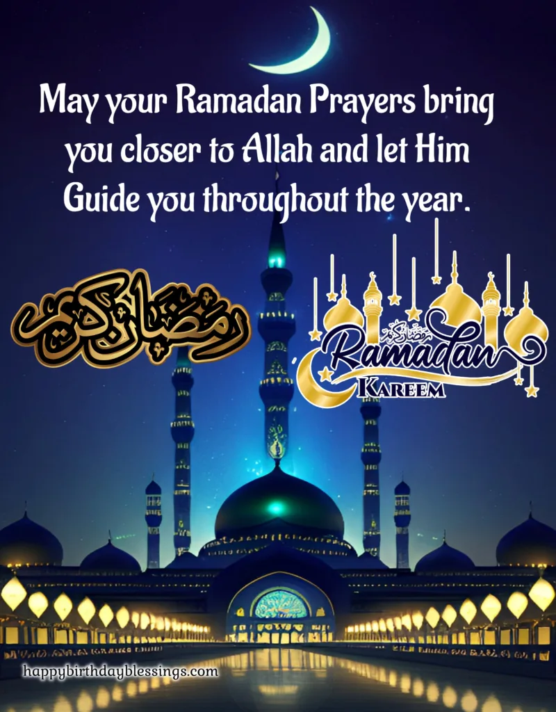 Ramadan Mubarak with most beautiful mosque background.