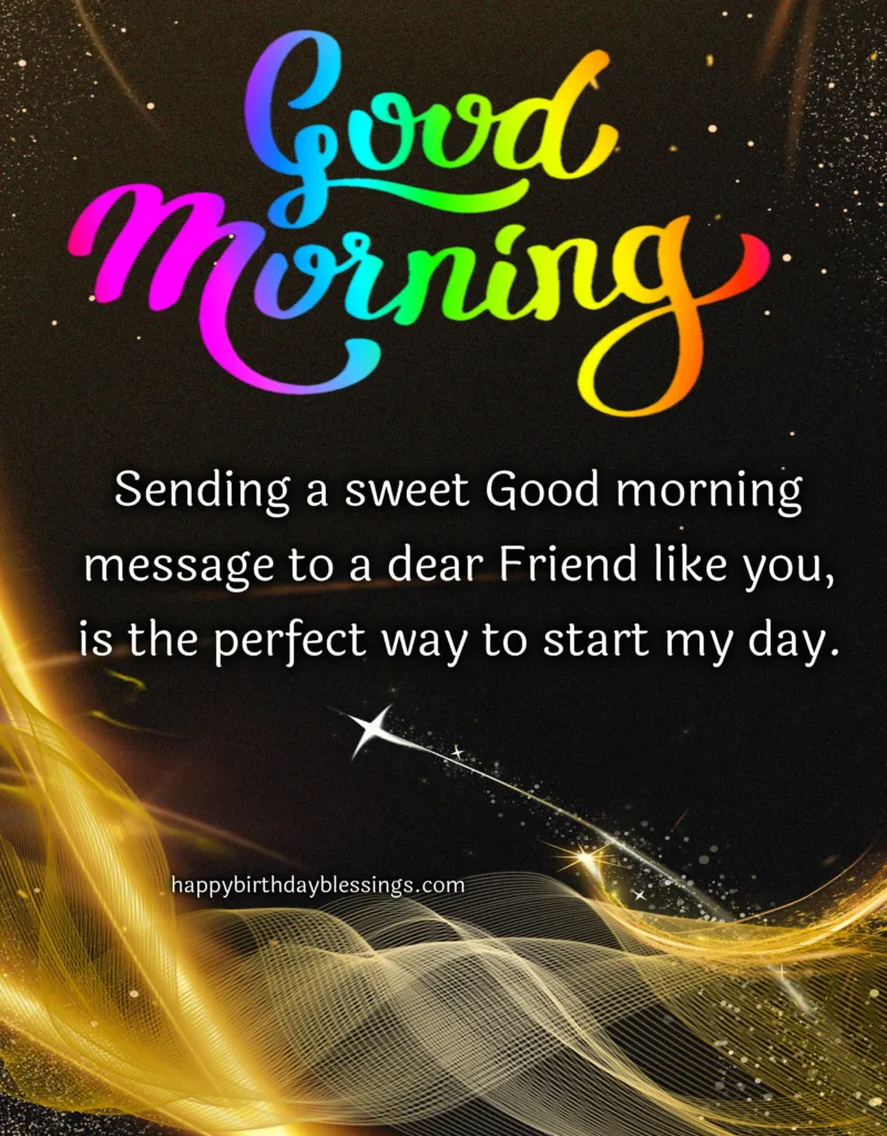 Beautiful good morning message with sparkling image.
