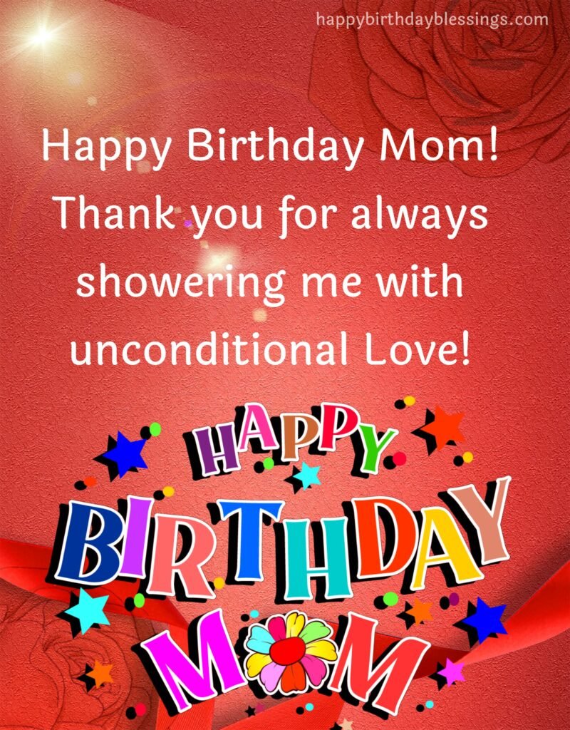 Happy Birthday Mom image with beautiful quote.