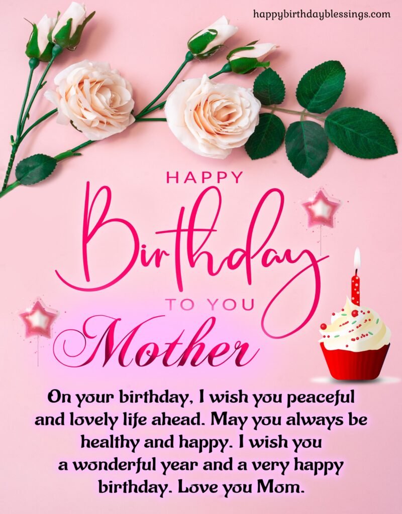Mother birthday wishes card.