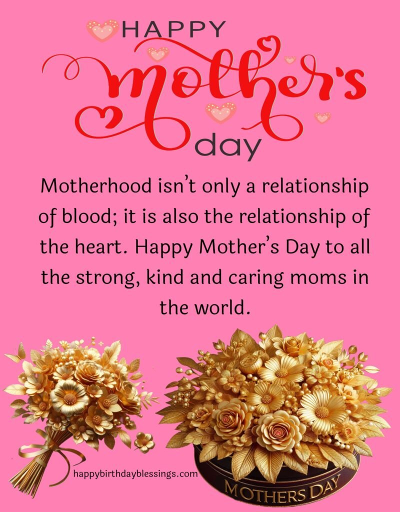 Mothers day quote with Golden flowers.
