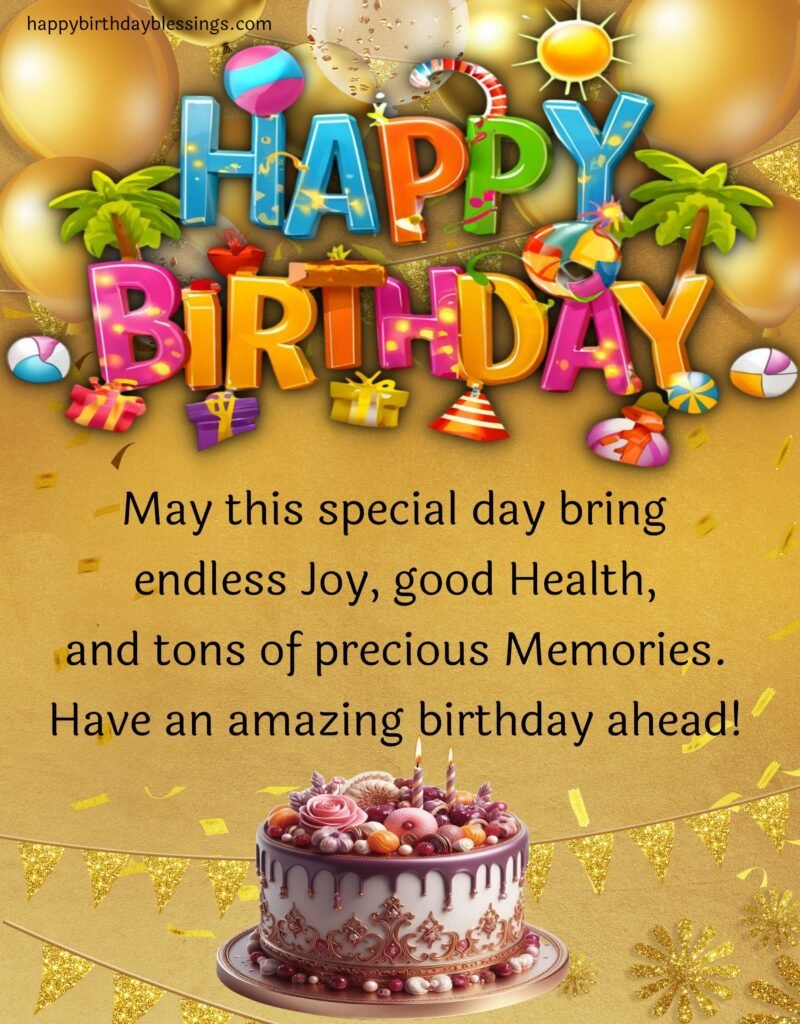 Beautiful Happy birthday image with golden background.