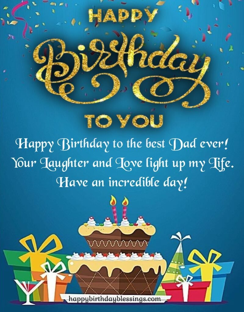 Fathers birthday wishes with beautiful card.