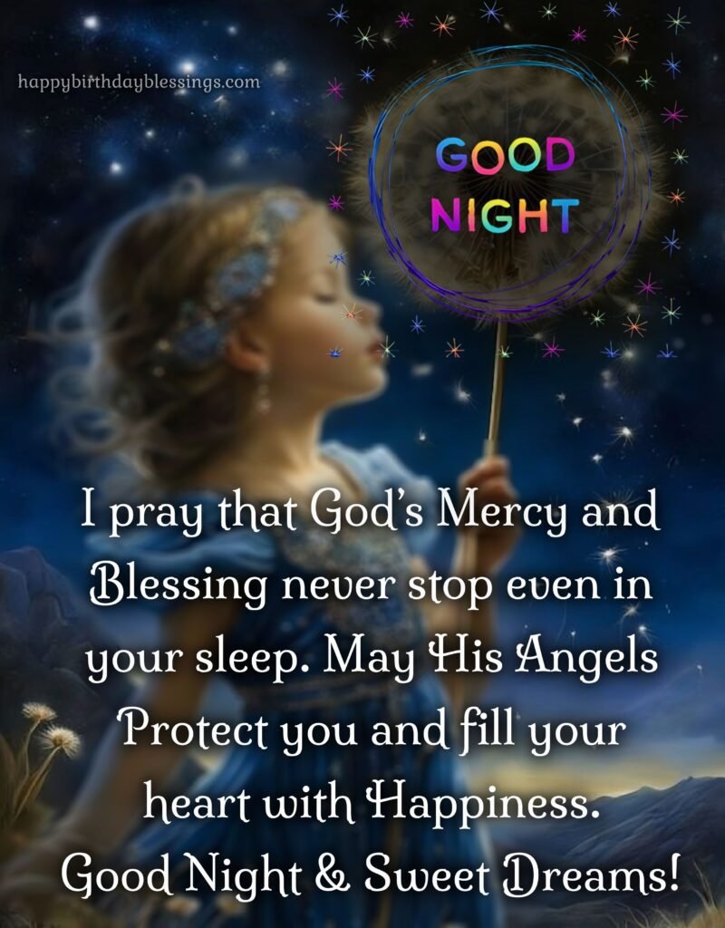 Good night blessings with beautiful background.