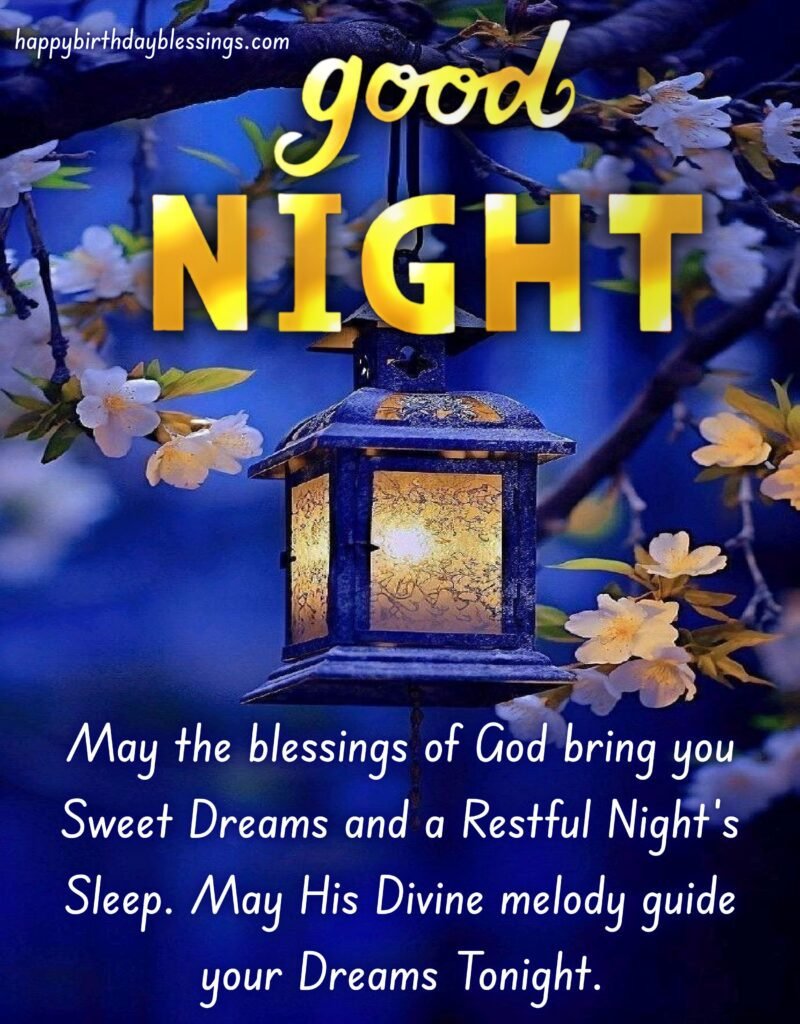 Good night blessings with lamp.