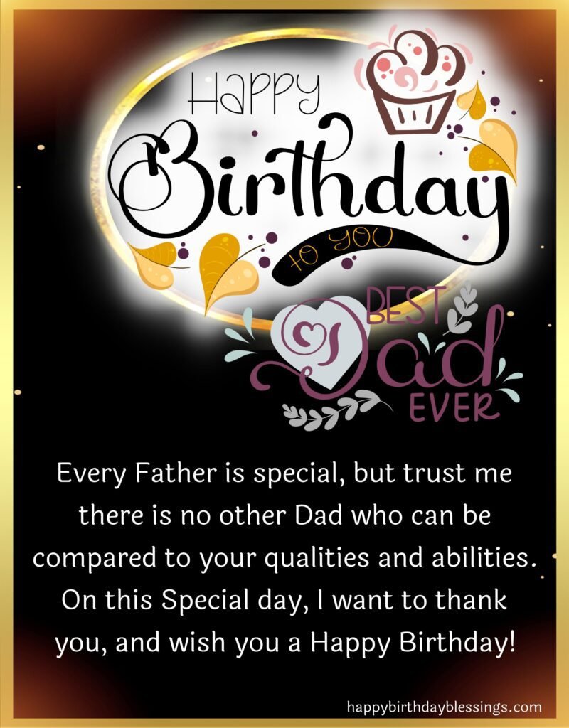 Happy birthday Father quotes with beautiful image.