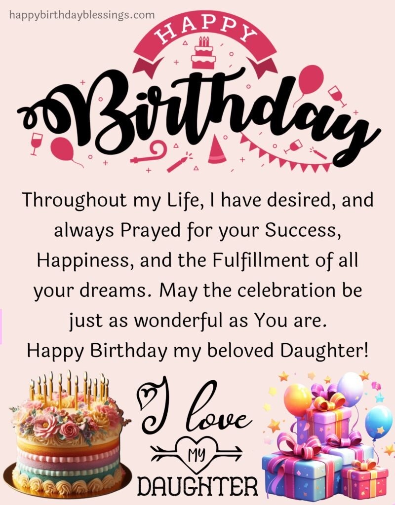 Birthday quote for daughter with image.