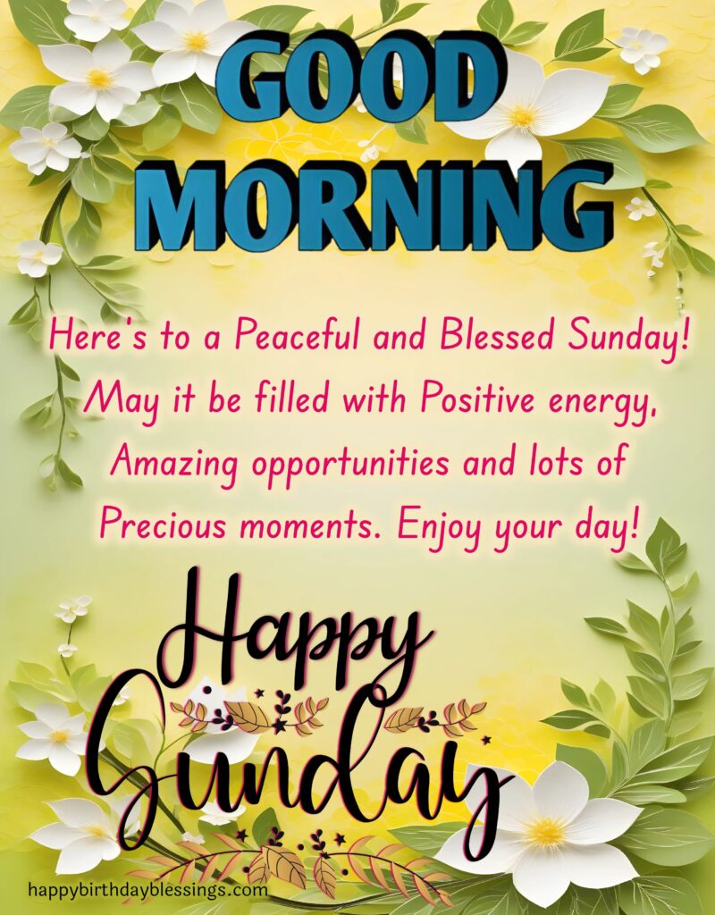 Good morning Sunday image with beautiful background.