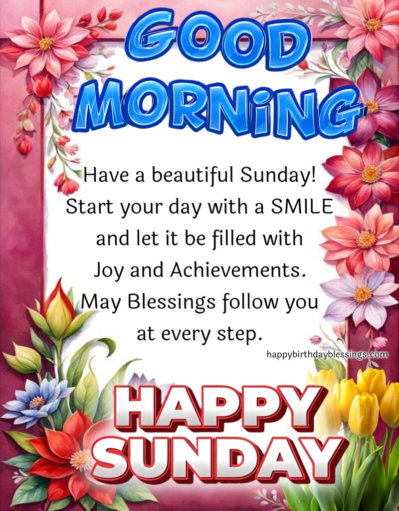 Good morning Sunday image with flowers.