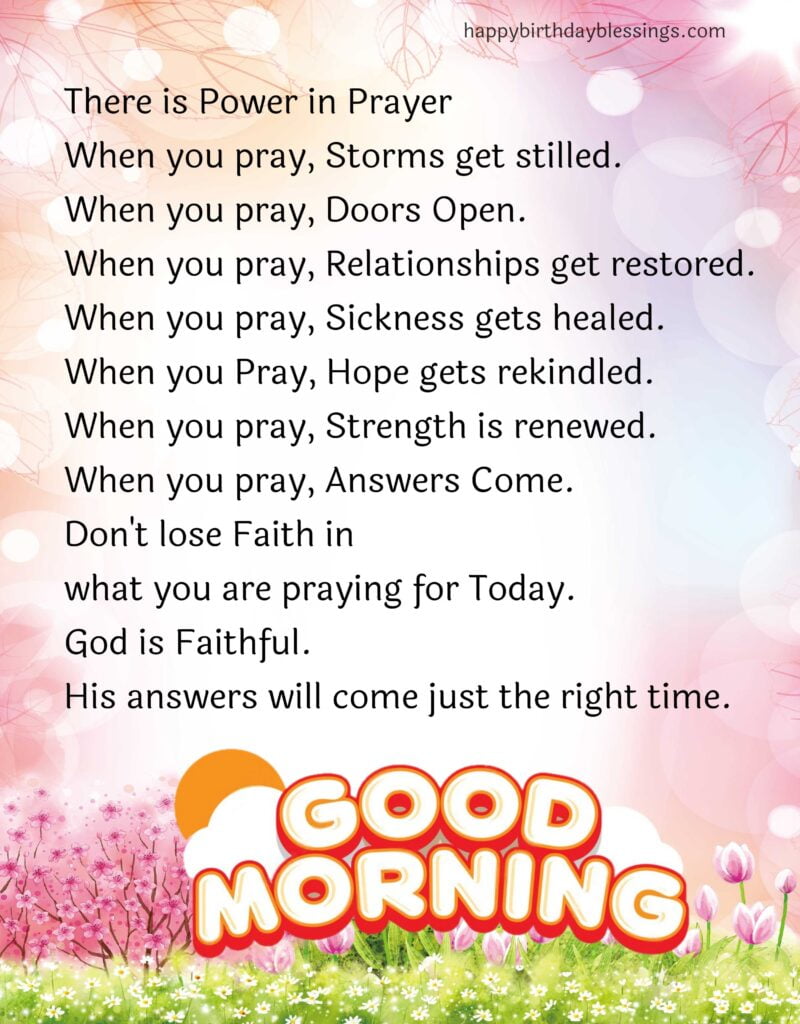 Good morning prayers.