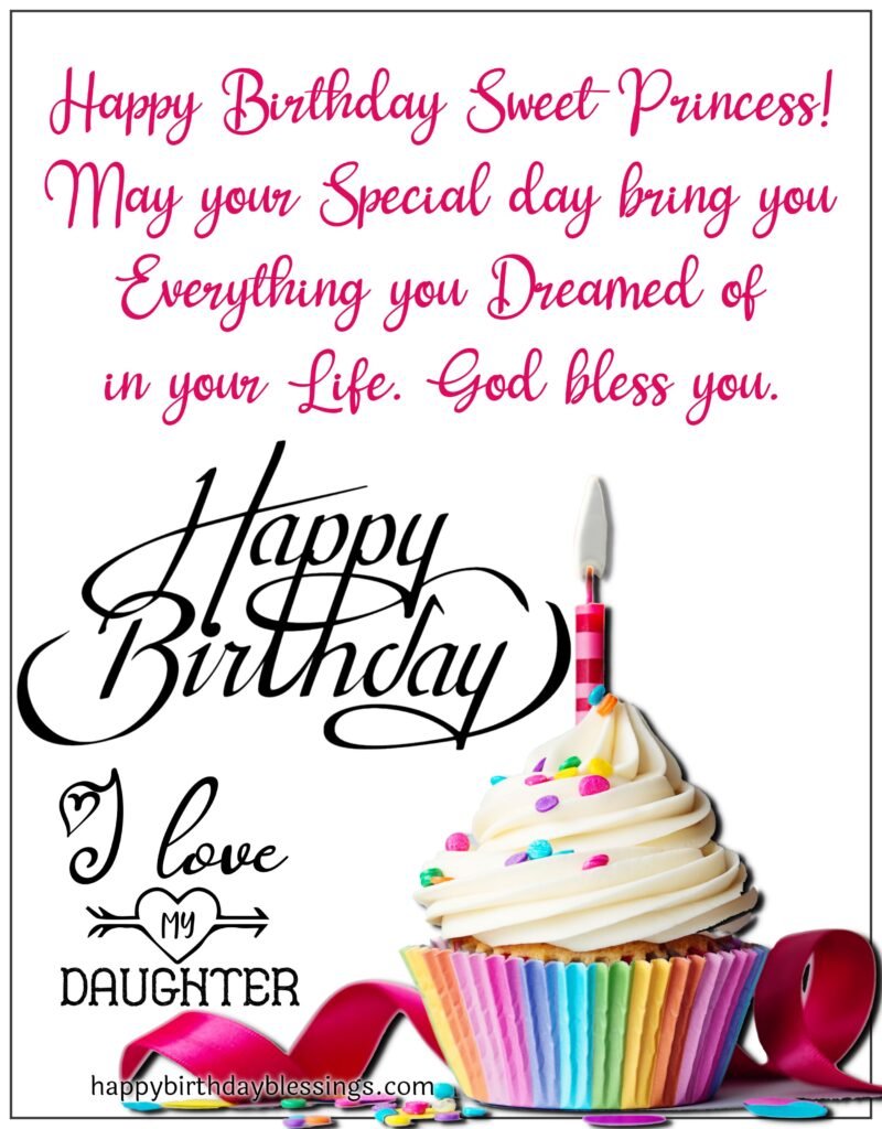 Happy Birthday Daughter wishes with beautiful image.