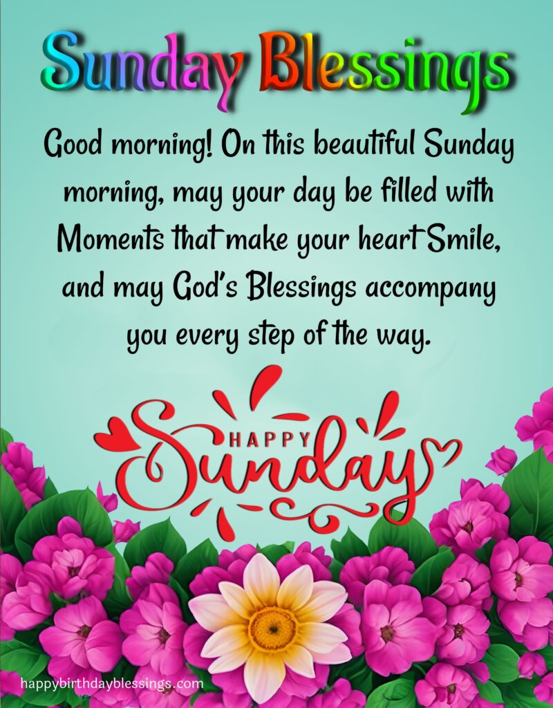 Sunday blessings with beautiful image.