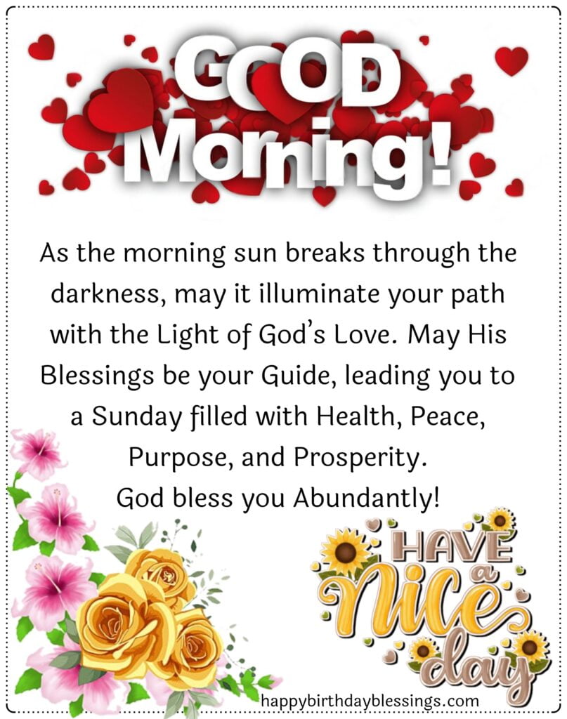 Sunday blessings with beautiful prayer.
