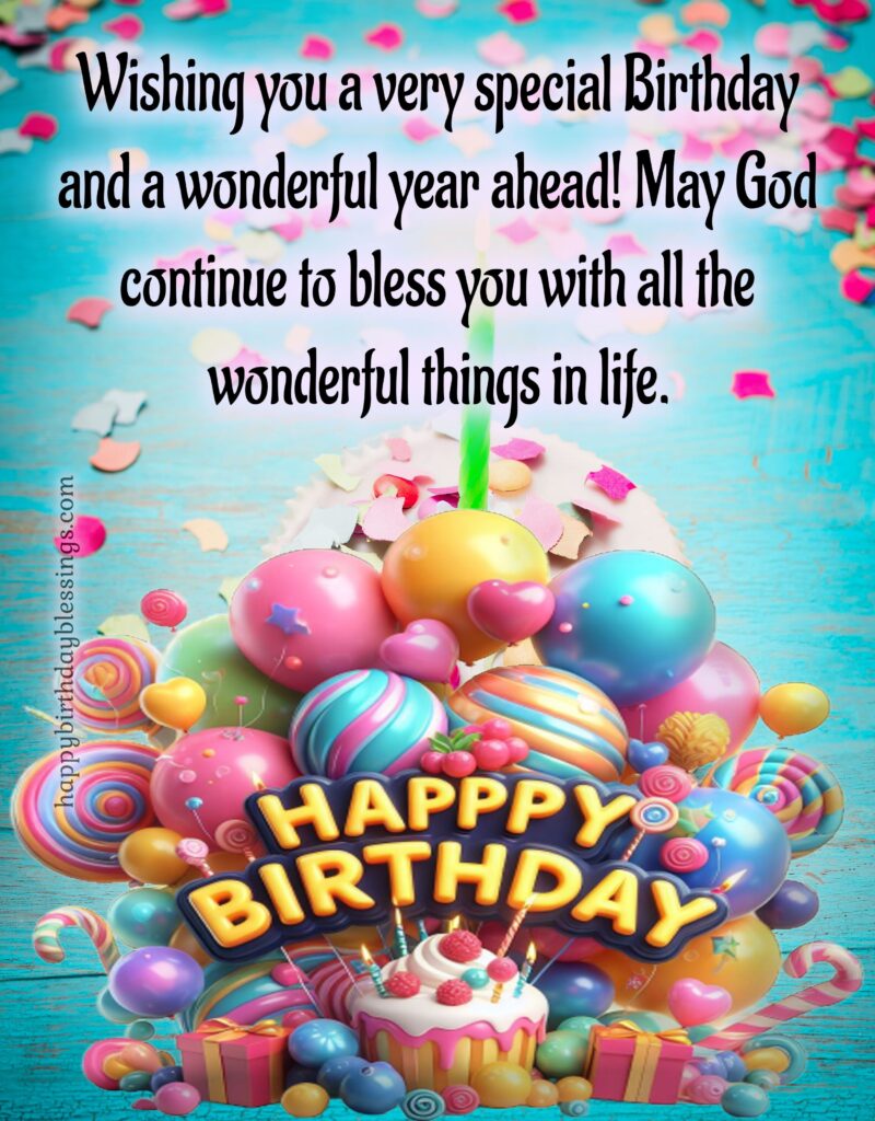 Happy Birthday blessing image.