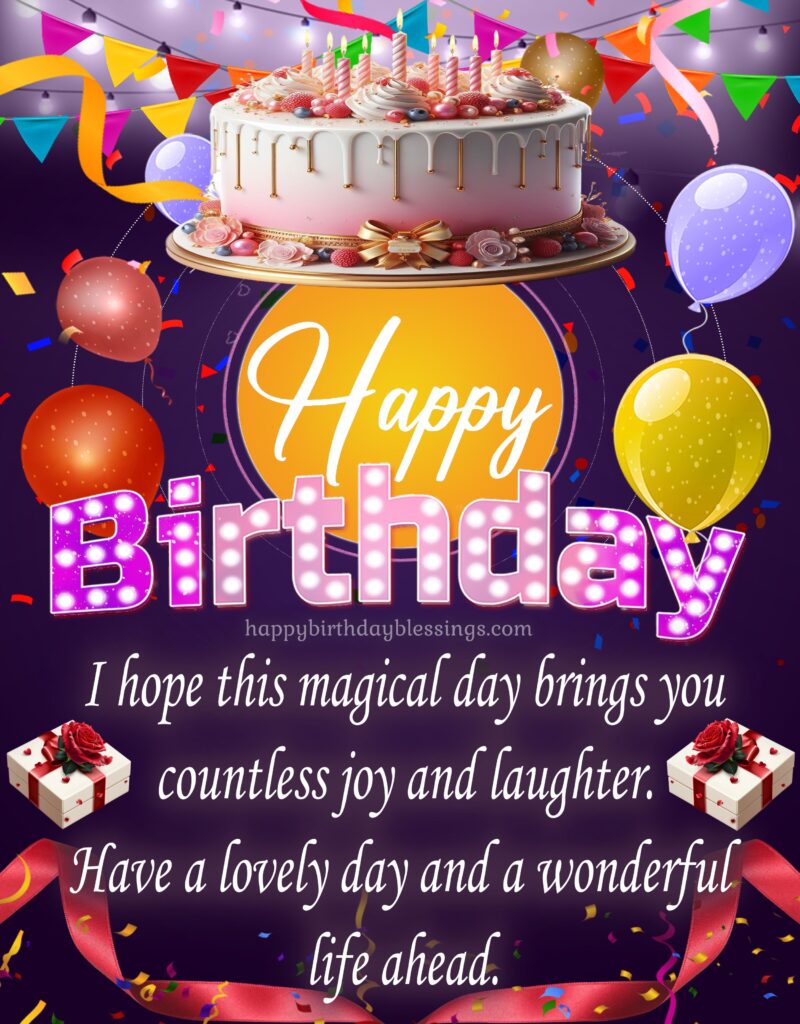 Happy Birthday image with birthday decoration background.