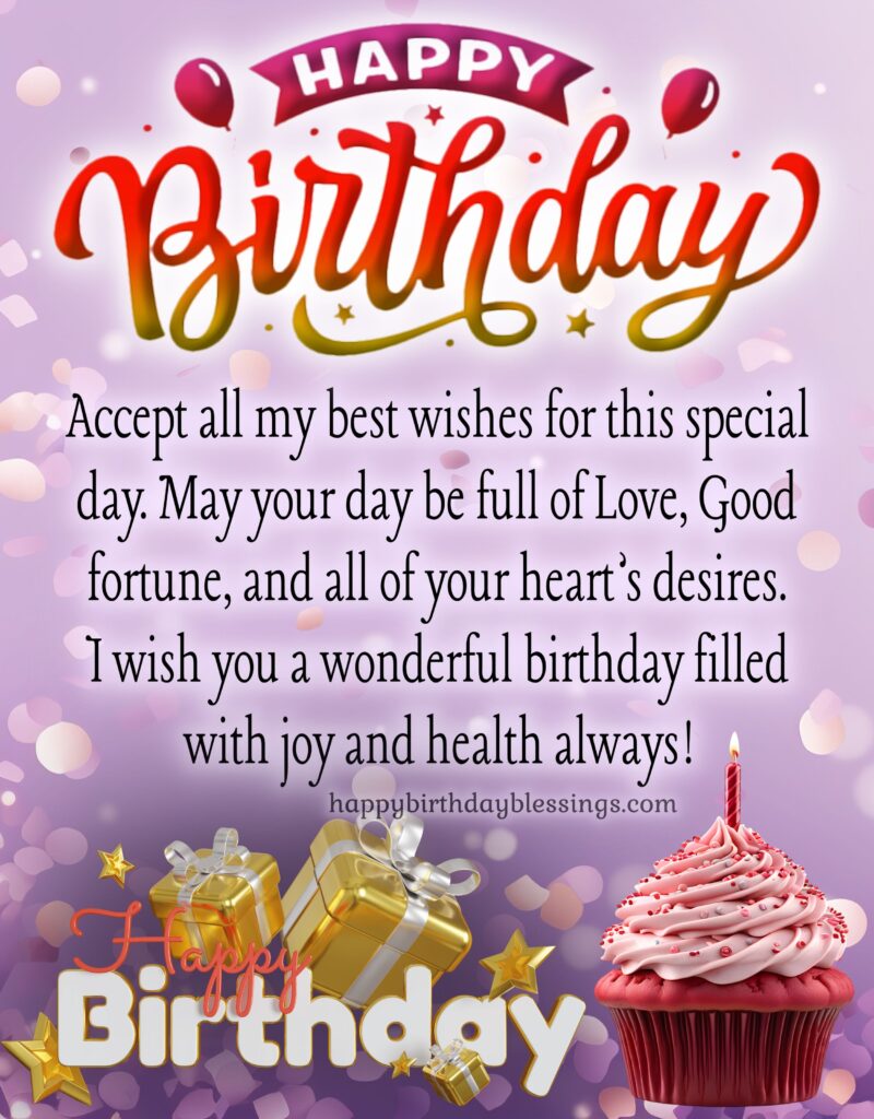 Happy Birthday image with purple background.