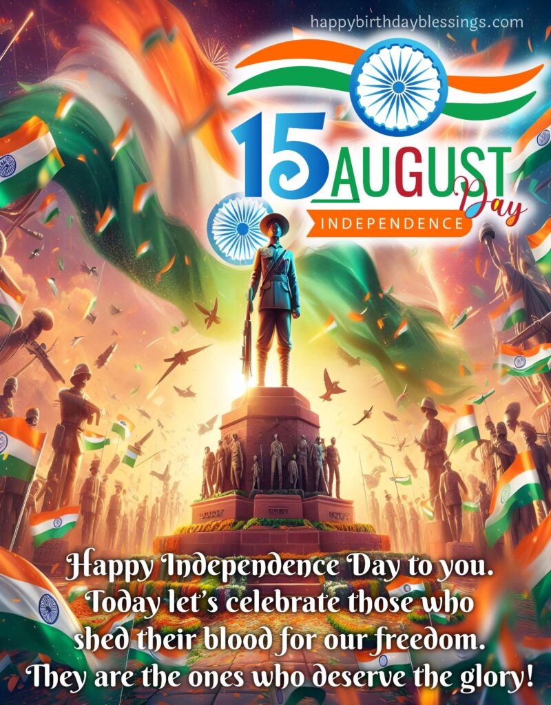 Happy Independence day image with Freedom fighters.