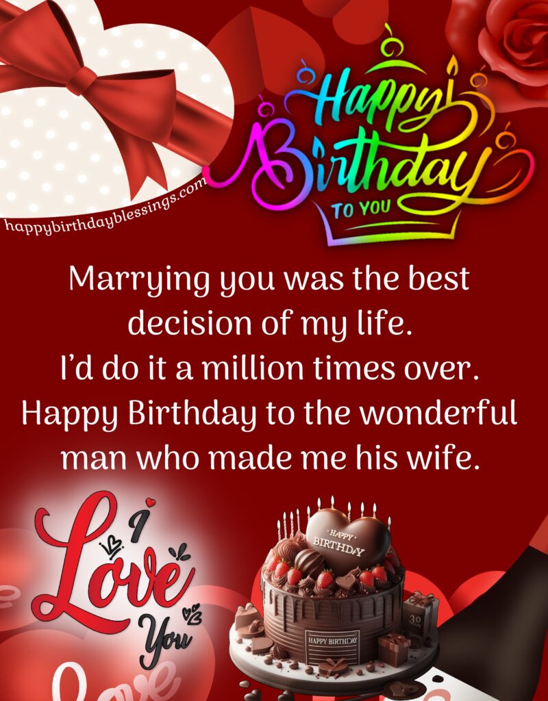 Happy birthday Husband with Chocolate cake.