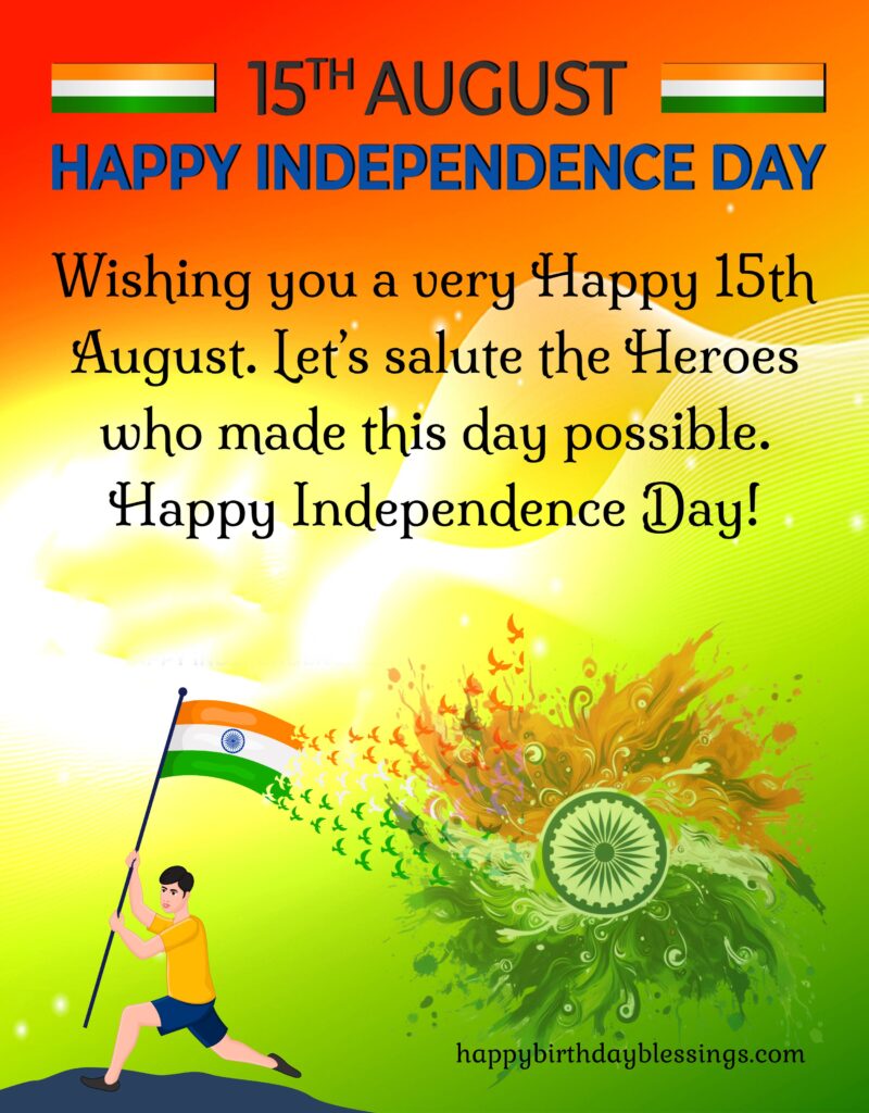 India Independence day image with quote.