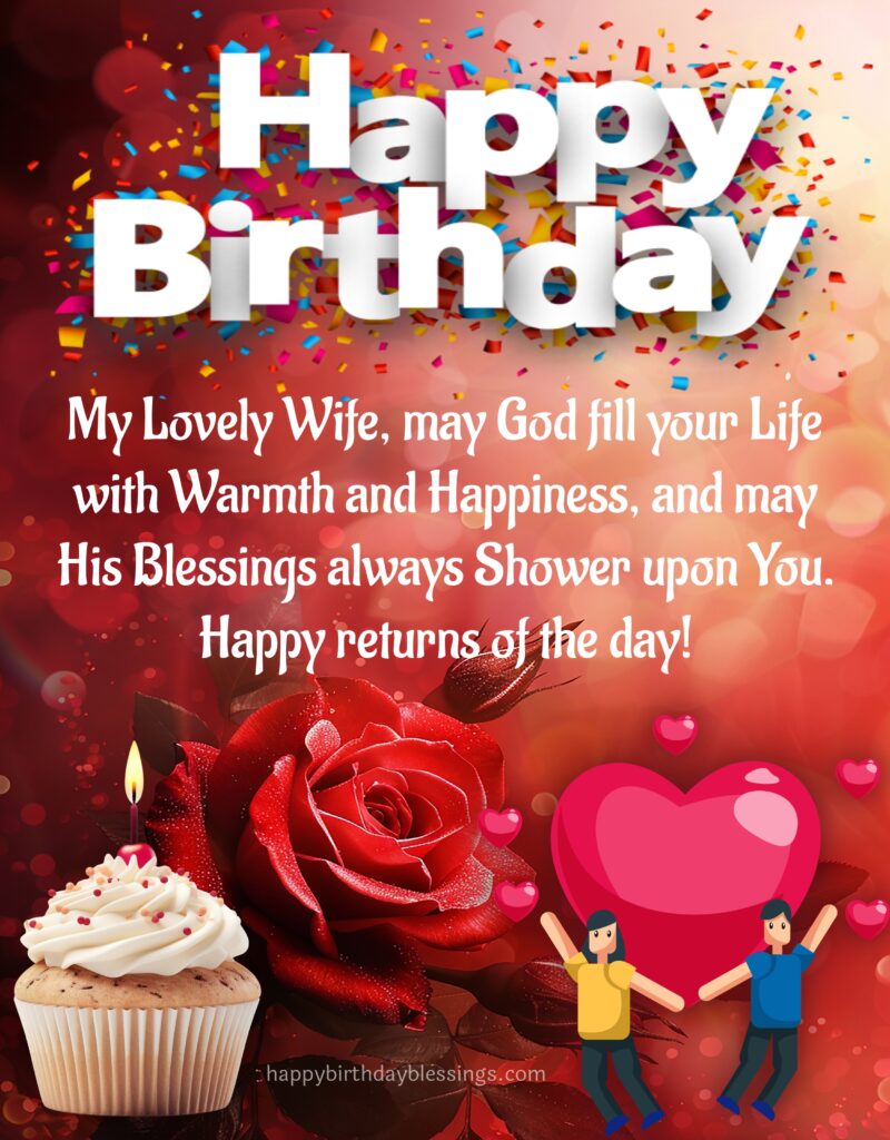 Birthday blessings for wife with image.