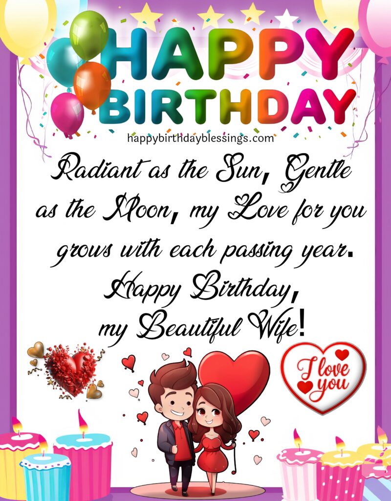 Birthday greetings for wife.