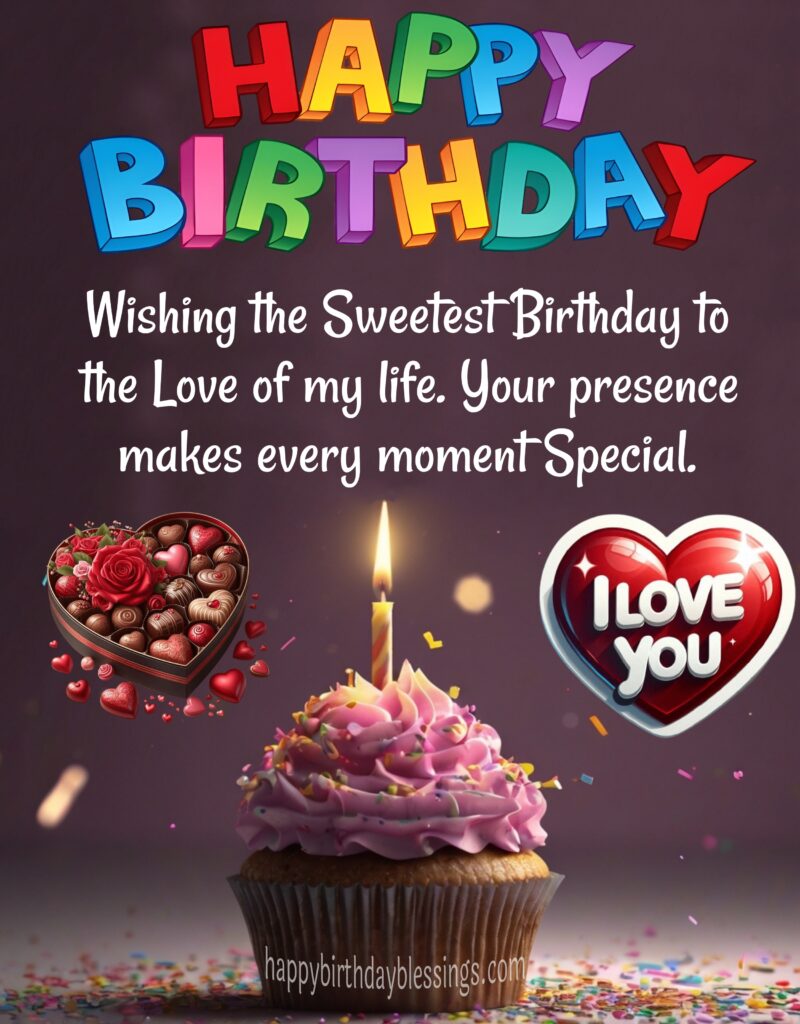 Birthday greetings for wife with image.