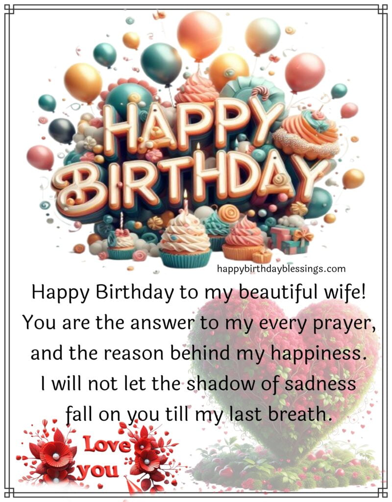 Birthday wishes to wife with beautiful image.