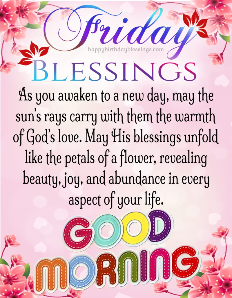 Friday Blessings on beautiful pink wallpaper.