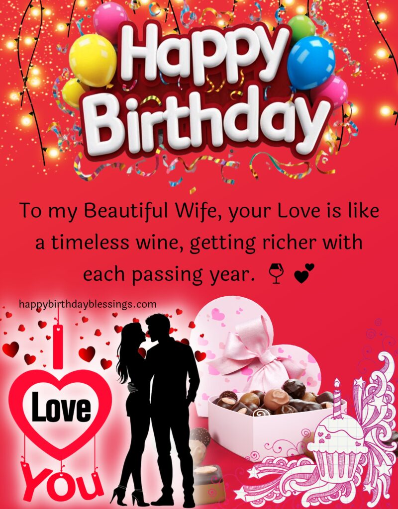 Wife Birthday greetings with image.