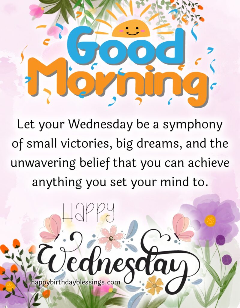 Happy Wednesday image with quote.