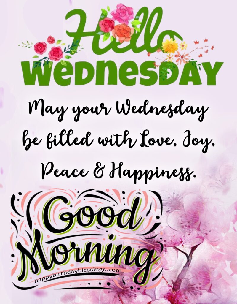 Happy Wednesday quote with image.