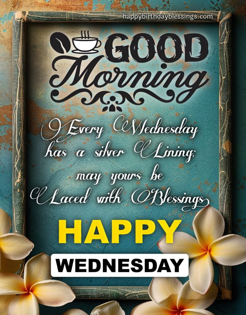 Wednesday quote with rustic border.