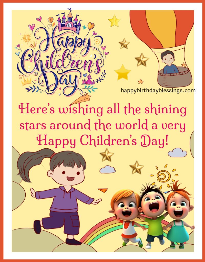 Childrens day image with quote.