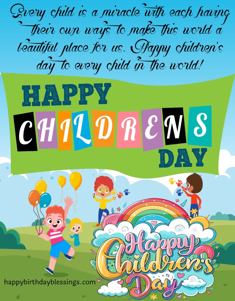 Childrens day message with beautiful image.