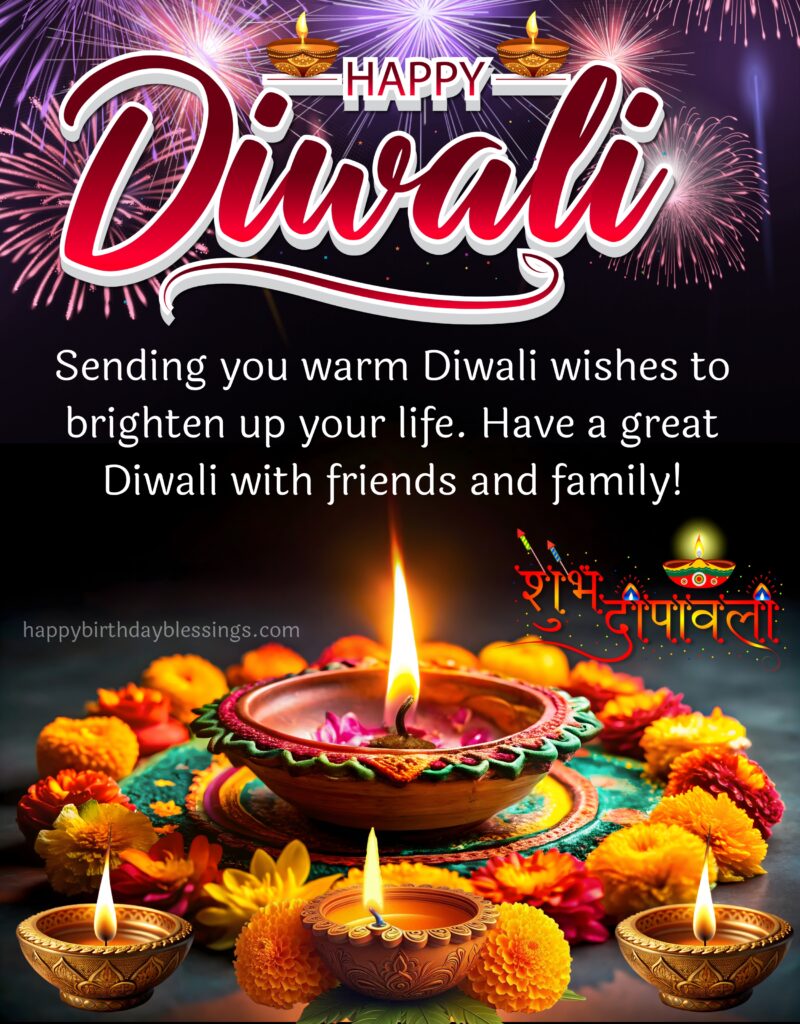 Diwali greetings with image.
