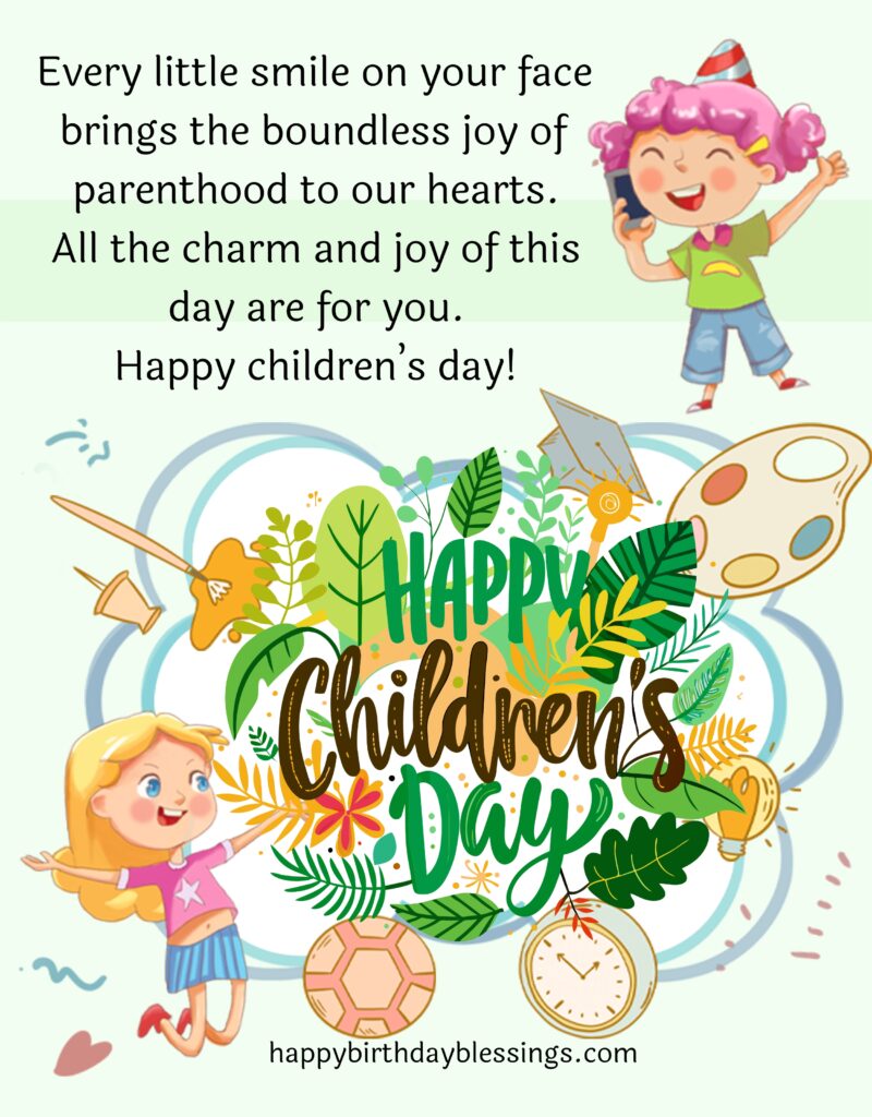 Happy Childrens day greetings for kids.