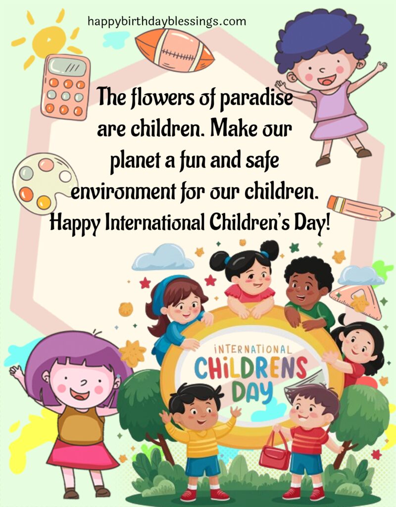 Happy International Childrens day image.
