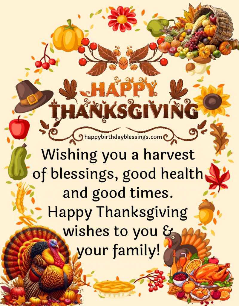 Happy Thanksgiving image with message.