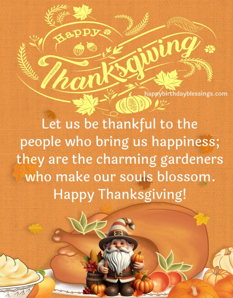Happy Thanksgiving wishes with turkey.