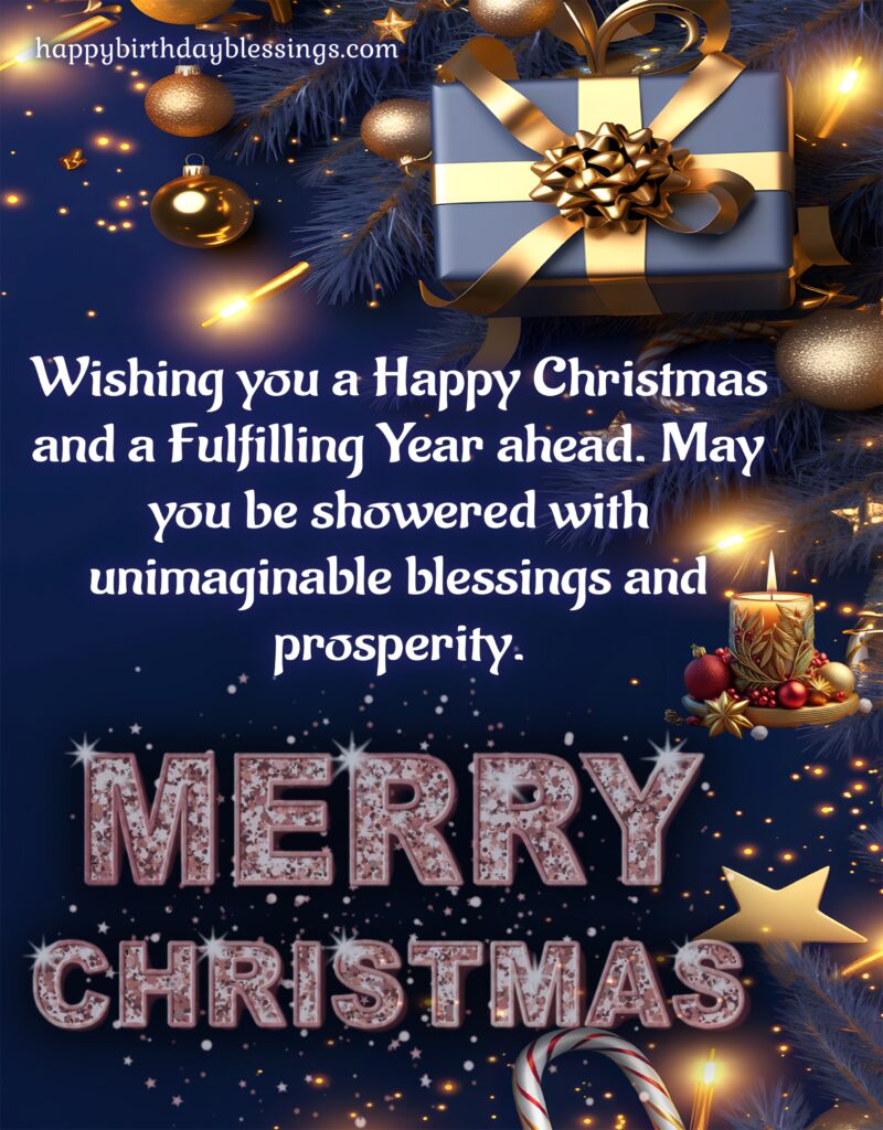 Merry Christmas Blessings greeting.