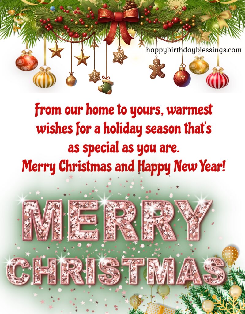 Merry Christmas and Happy New Year 2025 wishes.