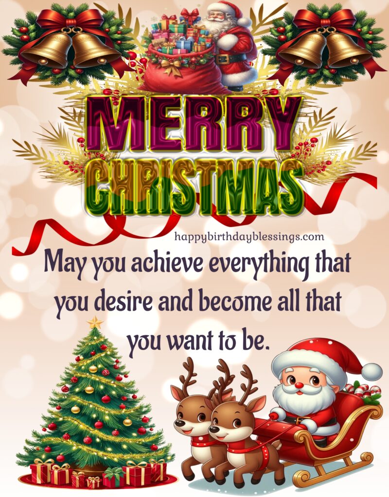 Merry Christmas beautiful wishes image.