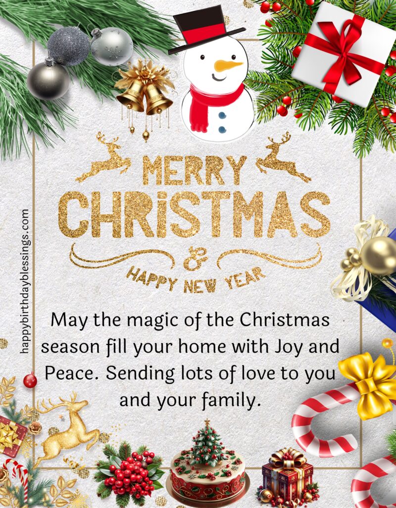 Merry Christmas greetings with beautiful image.