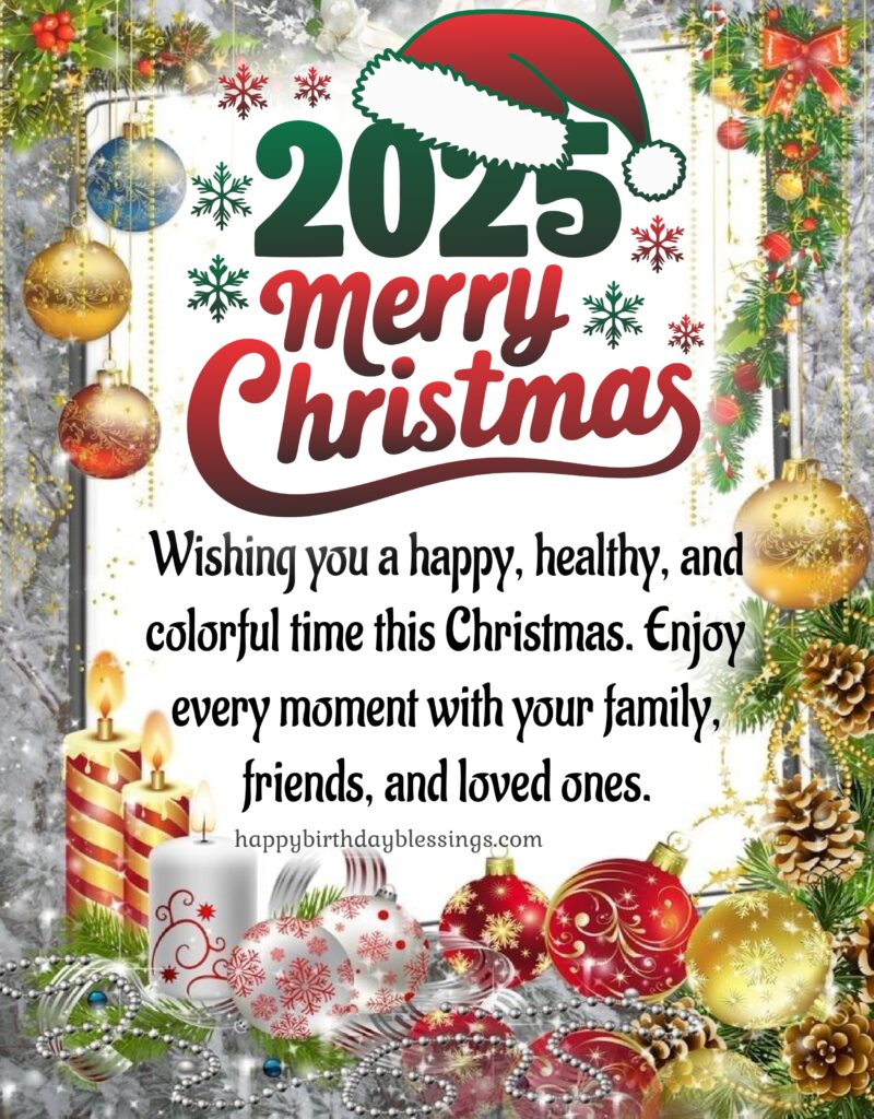 Merry Christmas image with christmas decoration.