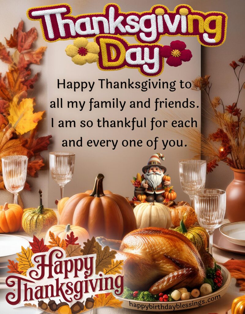 Thanksgiving day image with message.