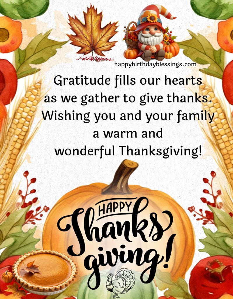 Thanksgiving day wishes with image.